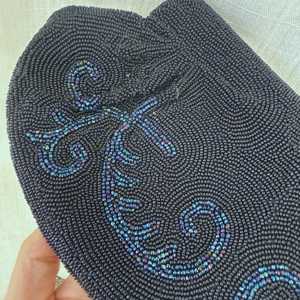 Vintage 50s/60s Beaded Clutch Iridescent Handmade Dormar MCM Mermaid Glam Luxury - Picture 3 of 12